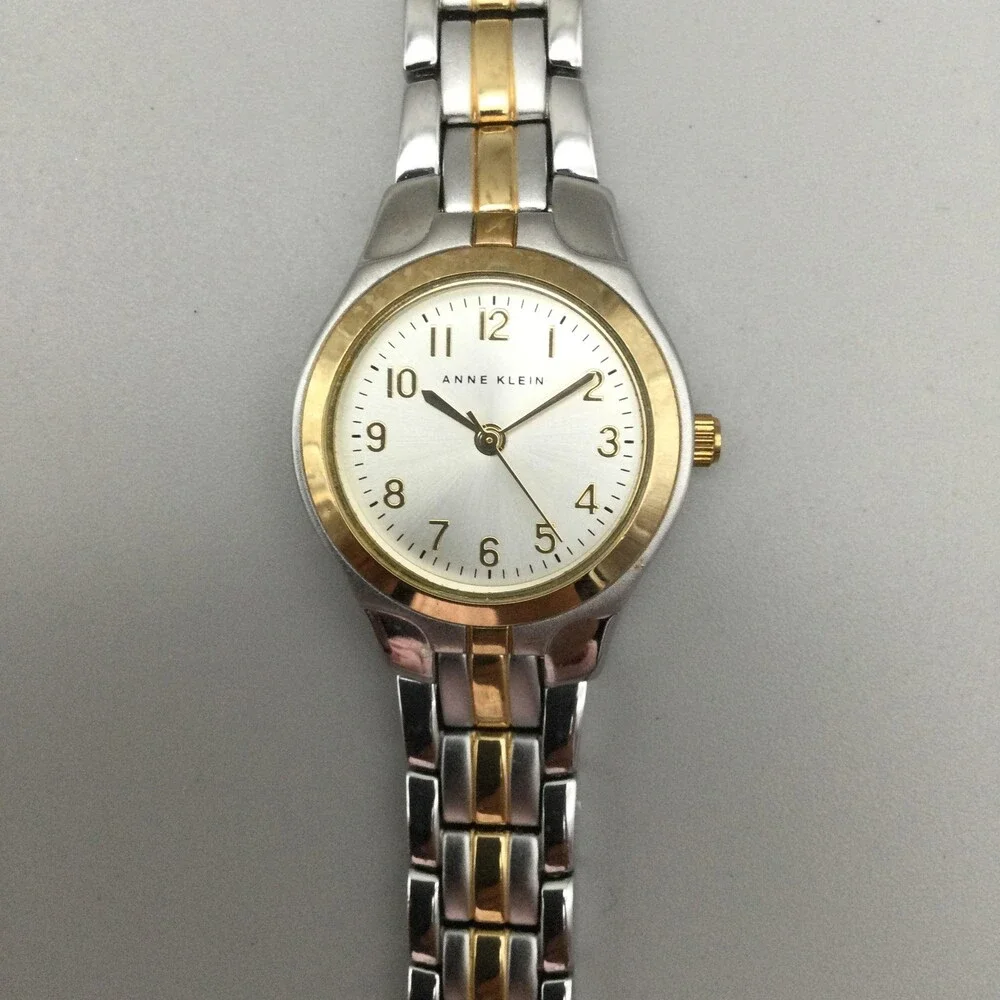 Anne Klein 10/5491 Women Watch 26mm Silver Dial Two Tone Dress New Battery 6.75